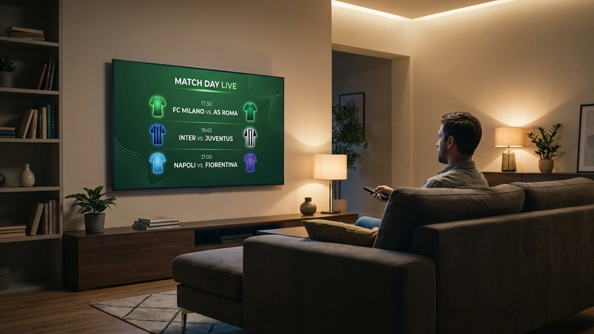 Schermo con quote delle partite di Serie A e Champions League