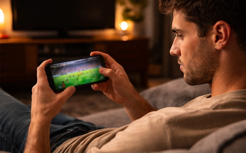 Streaming di una partita di calcio nell'app Better con quote live